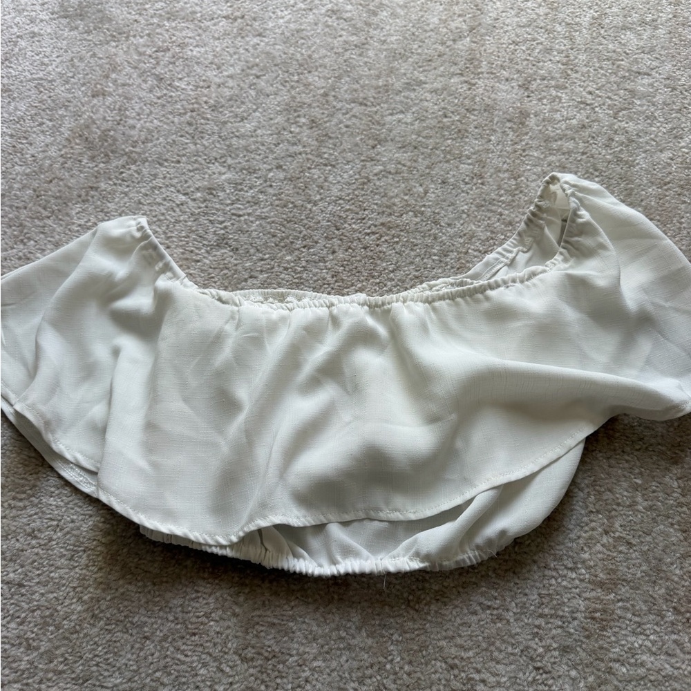 Showpo Cream Off-Shoulder Top